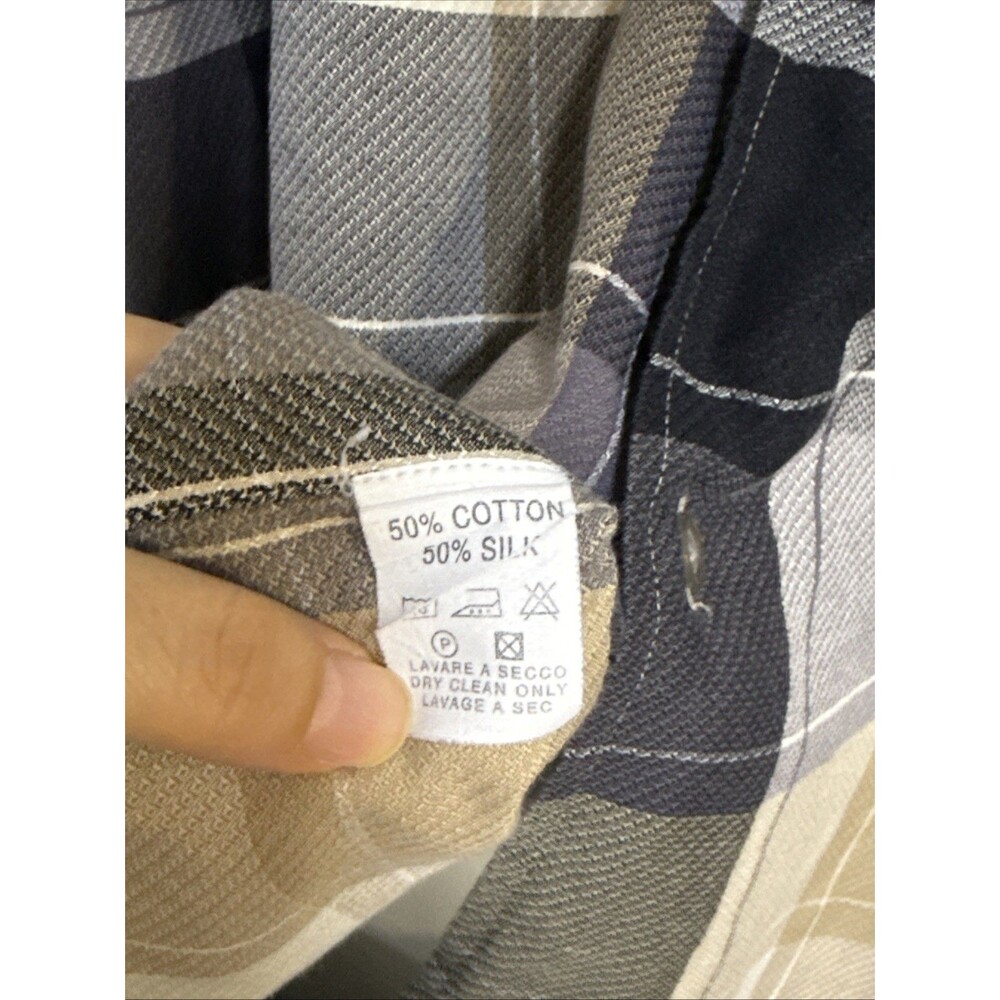 IKE BEHAR New York Men's Button Front Long Sleeve Shirt XL Silk/Cotton - Italy - Picture 4 of 8